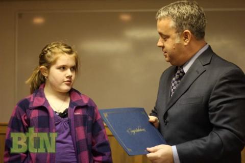 Kari McClelland and Superintendent Scott Howard